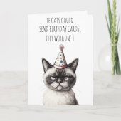 猫はもし誕生日カードを カード (正面)