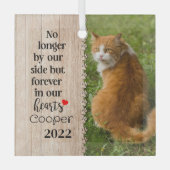 猫はもはや我々の側ではなく、永遠にハートに ガラスオーナメント (正面)