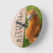 猫はもはや我々の側ではなく、永遠にハートに ラウンド壁時計 (傾斜)