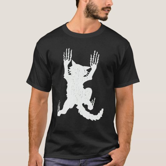 猫はやんちゃな登山猫 Tシャツ (正面)