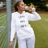 猫はアートおもしろいカスタムのキュートモダンなスクリプトホワイト パーカ