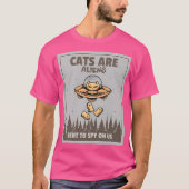 猫はエイリアン Tシャツ (正面)