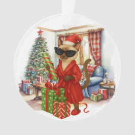 猫はクリスマスのボクシング  オーナメント