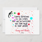 . .猫はクリスマスツリー·おもしろいがしたい シーズンカード (裏面)