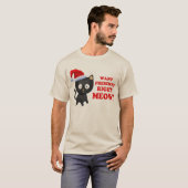 猫はクリスマスプレゼントの右の猫の鳴き声がほしいと思います Tシャツ (正面フル)