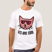猫はクールサンガおもしろいラスTシャツつき Tシャツ (正面)