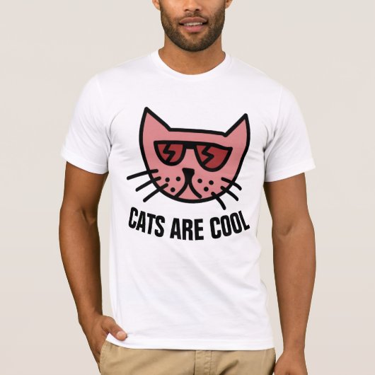 猫はクール可愛おもしろいいTシャツ Tシャツ (正面)