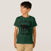 猫はクール犬揃おもしろいいのTシャツ Tシャツ (正面フル)