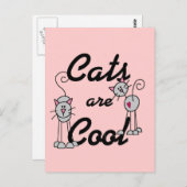 猫はクールTシャツとプレゼント ポストカード (正面/裏面)