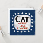猫はグリーティングカードを一言欲しい カード (正面/裏面インサイチュ)