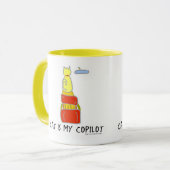 猫はコパイロットおもしろいマンガアートおもしろい マグカップ (正面左)