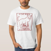 猫はコンピュータを再調節します Tシャツ (正面)