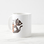 猫はコーヒーが欲しおもしろいい コーヒーマグカップ (正面左)