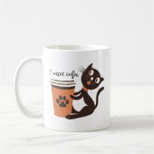 猫はコーヒーが欲しおもしろいい コーヒーマグカップ (左)