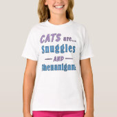 猫はスナグルズとシェナニガンTシャツ Tシャツ (正面)