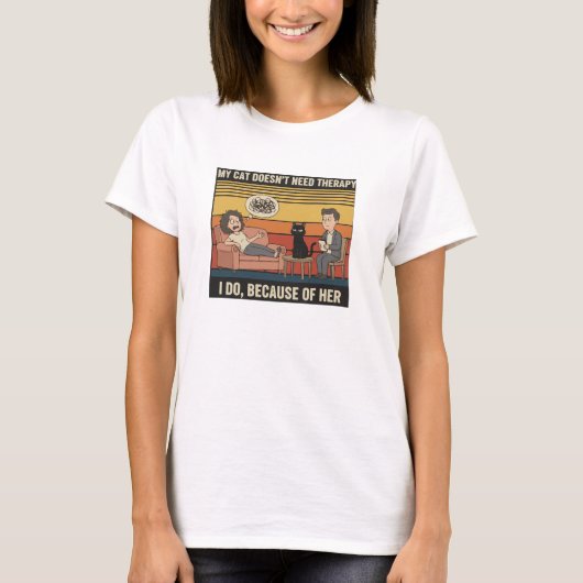 猫はセラピーなんかいらない Tシャツ (正面)