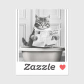 猫はトイレに座って、猫は読ニュースだ シール (シート)