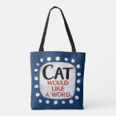 猫はトートバッグを一言欲しい トートバッグ (裏面)