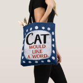 猫はトートバッグを一言欲しい トートバッグ (クローズアップ)