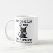 猫はドラマの匂いと頭痛の種が好き コーヒーマグカップ (左)