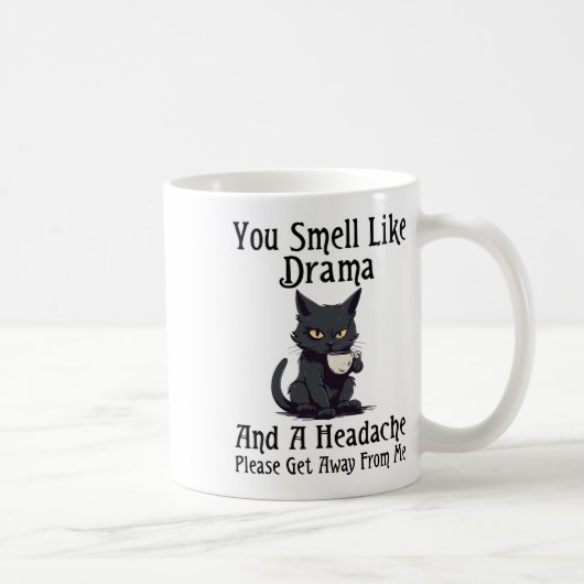 猫はドラマの匂いと頭痛の種が好き コーヒーマグカップ (右)