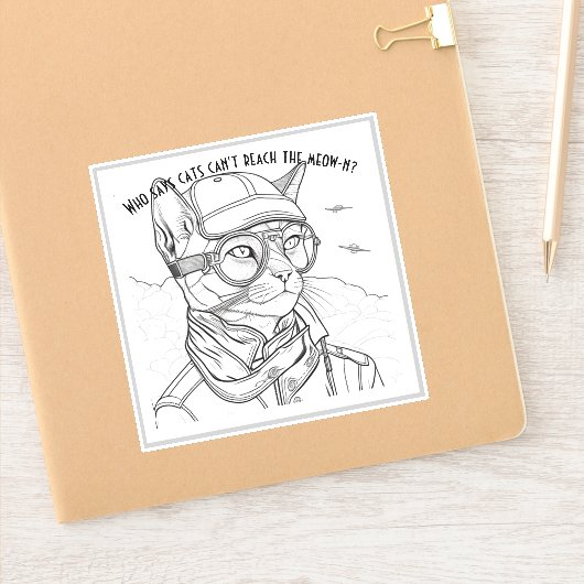 猫はニャーニャーに届かないって誰が言うの？おもしろい猫 シール (ノートブック)