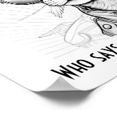 猫はニャーニャーに届かないって誰が言うの？猫アート ポスター (角)