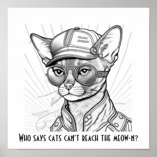 猫はニャーニャーに届かないって誰が言うの?猫アート ポスター