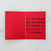 猫はバレンタインデーにリモートおもしろい シーズンカード (内部)