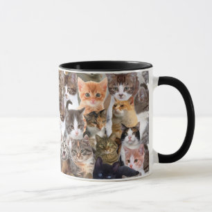 猫はパターンに直面します マグカップ
