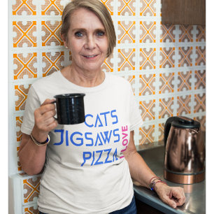 猫はピザをジグソーピザが大好き Tシャツ