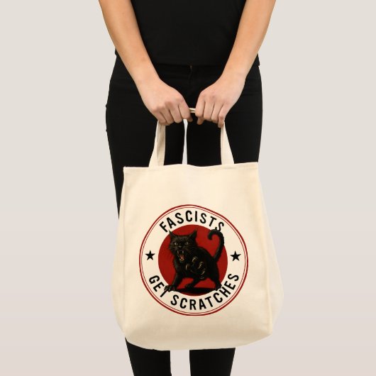 猫はファシストに反対 トートバッグ (正面(商品))