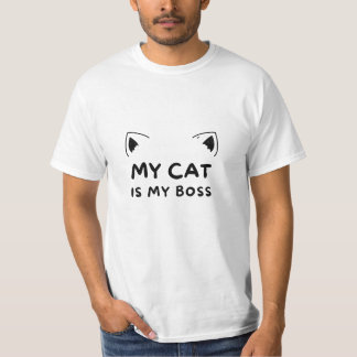 猫はボス - 猫好きのための面白いTシャツ Tシャツ