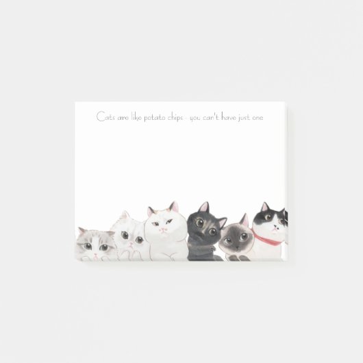 猫はポテトチップスおもしろいの熱狂するように ポストイット (正面)