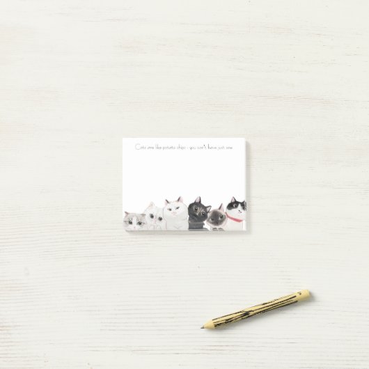 猫はポテトチップスおもしろいの熱狂するように ポストイット (デスク上)