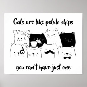 猫はポテトチップスにおもしろい似ている ポスター