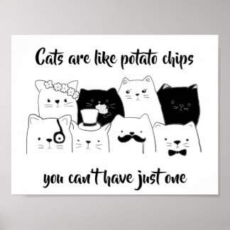 猫はポテトチップスにおもしろい似ている ポスター