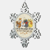 猫はポテトチップスのようだ スノーフレークピューターオーナメント (右)