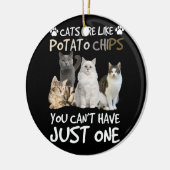 猫はポテトチップスのような猫好きT子猫 セラミックオーナメント (左)