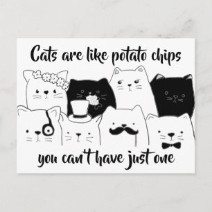猫はポテトチップスのよう // 猫落書き ポストカード