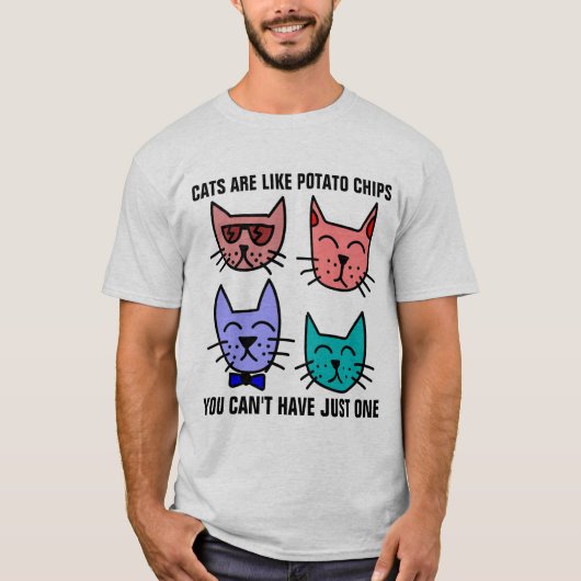 猫はポテトチップスの一匹では駄目だ Tシャツ (正面)