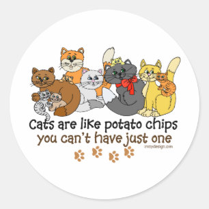 猫はポテトチップスみたいだ ラウンドシール