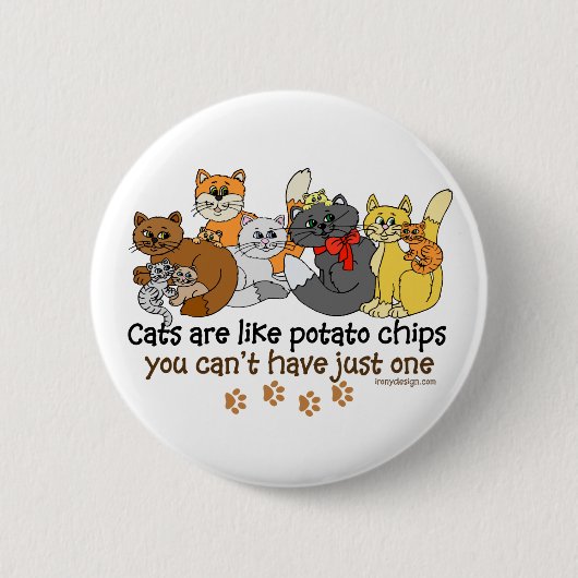 猫はポテトチップスみたいだ 缶バッジ (正面)