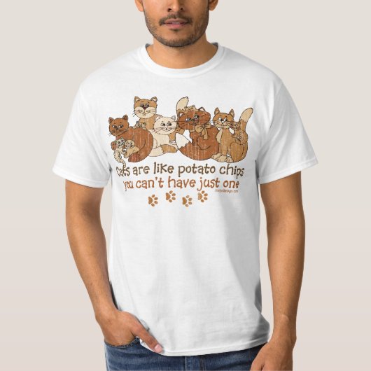 猫はポテトチップスみたいだ Tシャツ (正面)