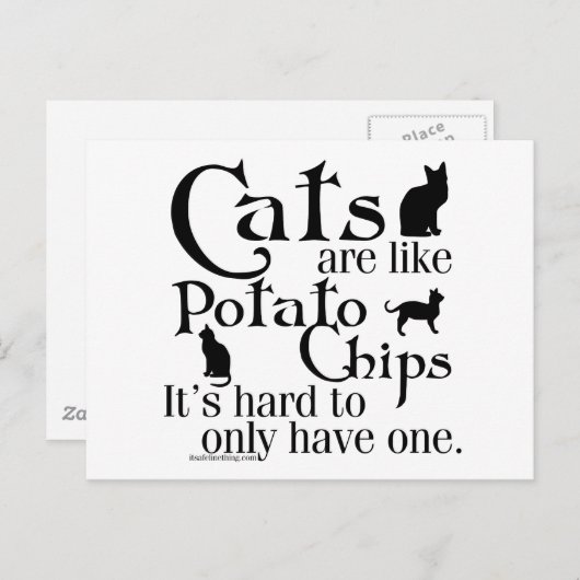 猫はポテトチップスみたいで… ポストカード (正面/裏面)