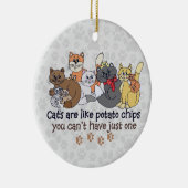 猫はポテトチップス・グレイ セラミックオーナメント (右)