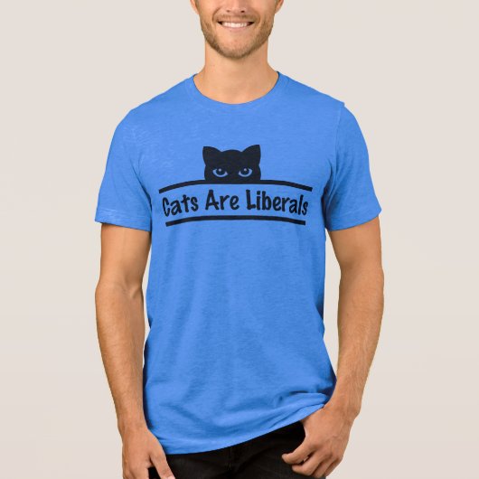 猫はリベラル派 トライブレンドTシャツ (正面)