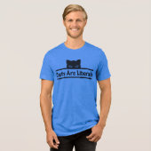 猫はリベラル派 トライブレンドTシャツ (正面全面)