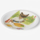 猫はロンドン食べイギリスの魚粉 ペーパープレート (アングル)