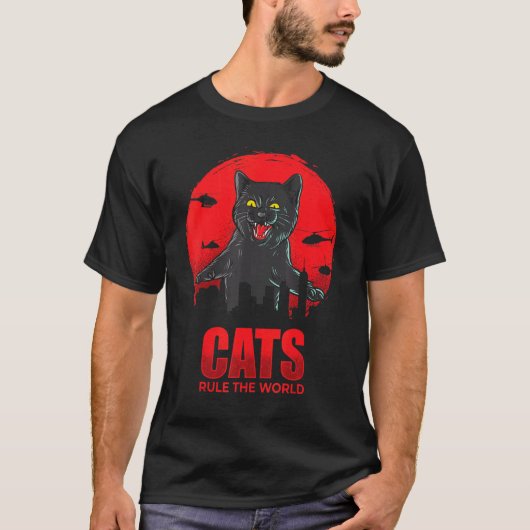猫は世界を支配する Tシャツ (正面)